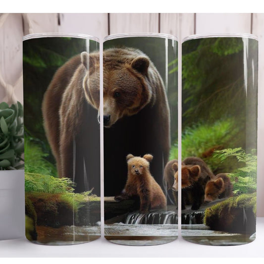 Mama Bear and Cub 20oz Skinny Tumbler