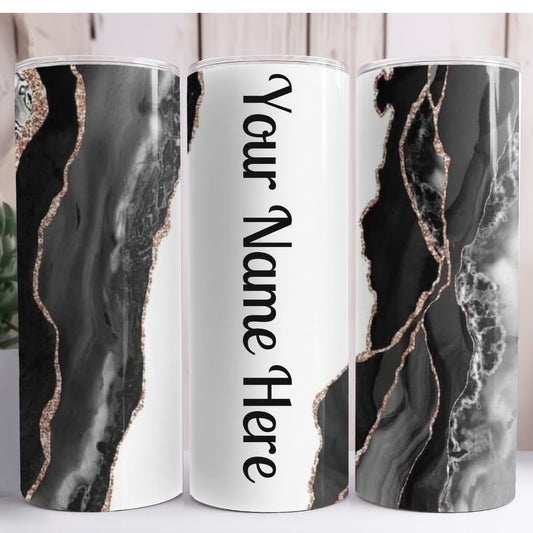 Black Geode Personalized 20oz Skinny Tumbler