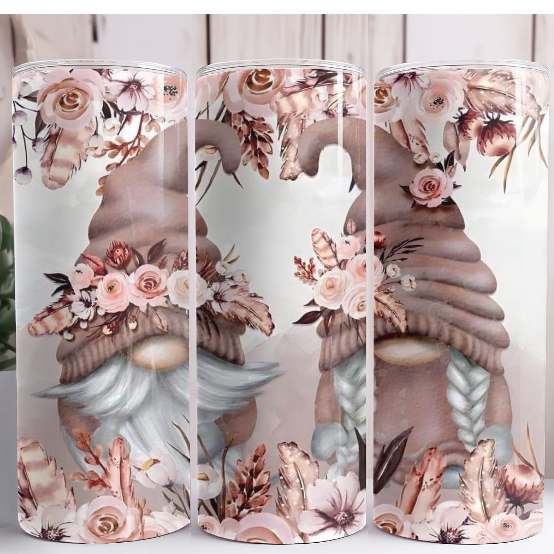 Pink Gnomes 20oz Skinny Tumbler