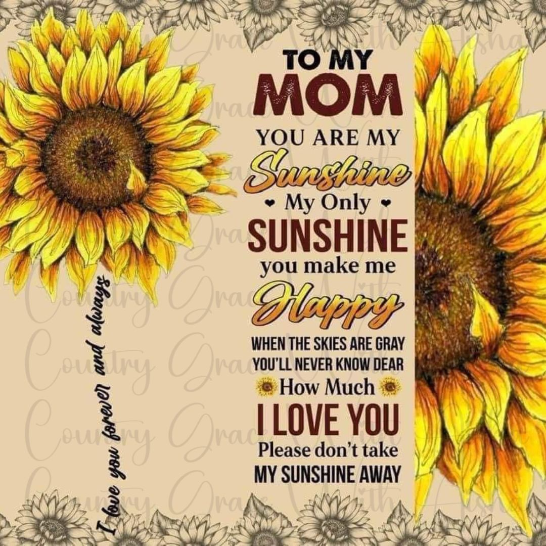 Mom Sunflower 20oz Skinny Tumbler Sublimation Wrap