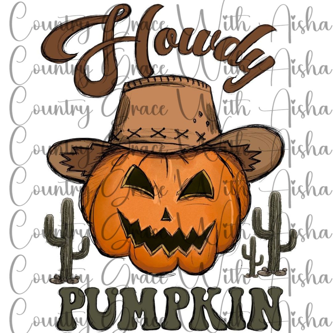 Howdy Pumpkin Ready to Press Sublimation Transfer