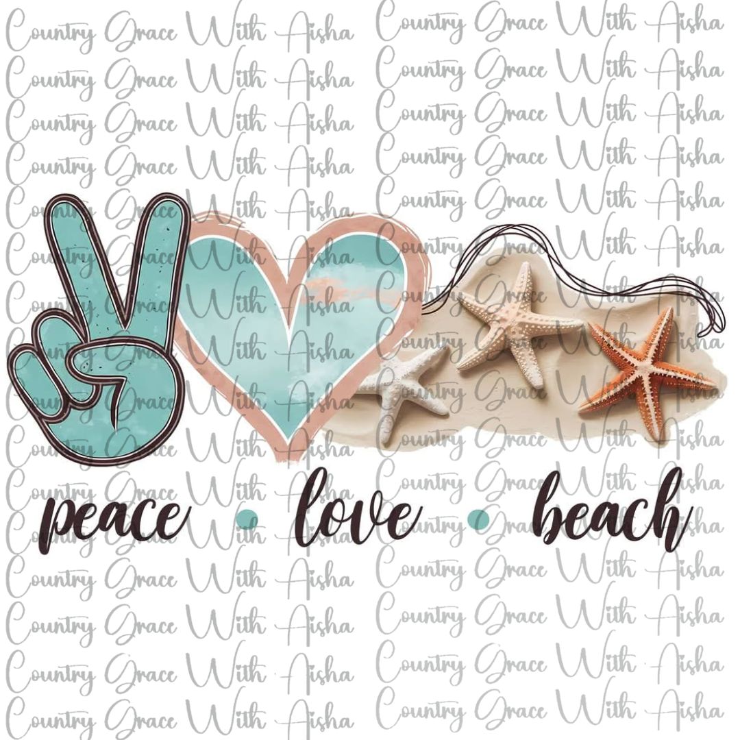 Peace Love Beach Ready to Press Sublimation Transfer