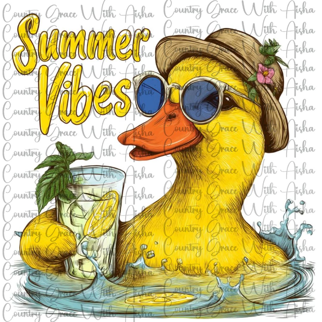 Duck Summer Vibes Ready to Press Sublimation Transfer