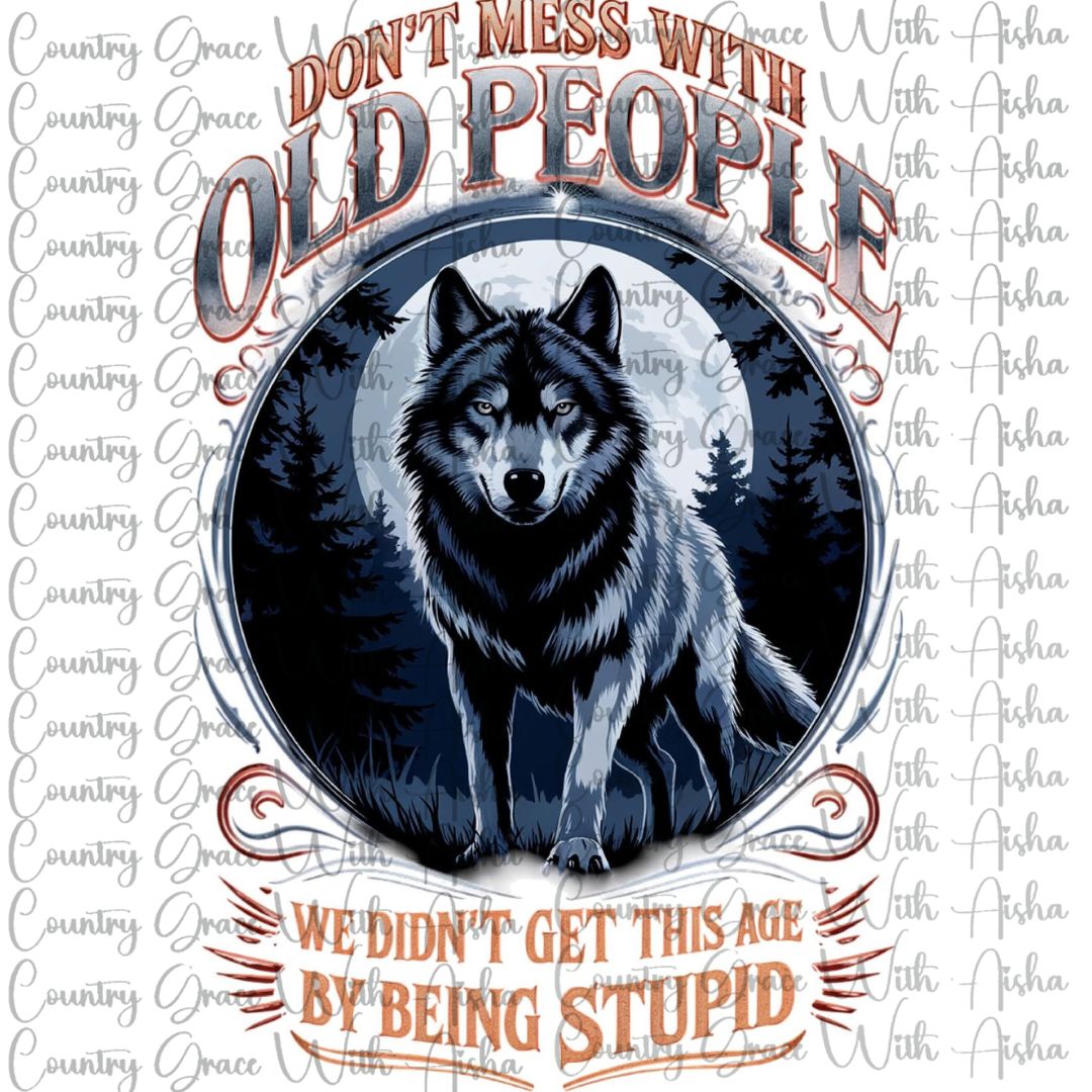 Wolf Old People Ready to Press Sublimation Transfer