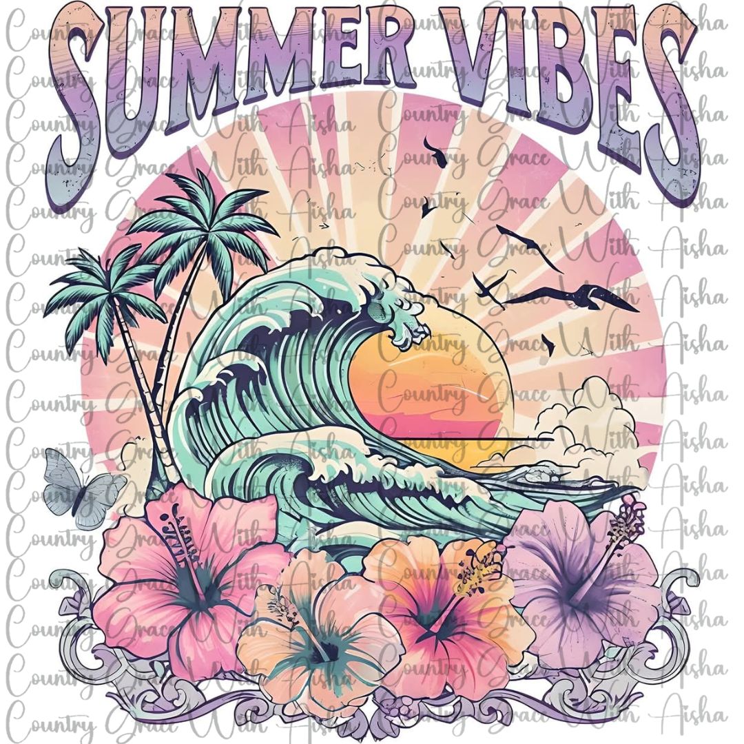 Summer Vibes Ready to Press Sublimation Transfer