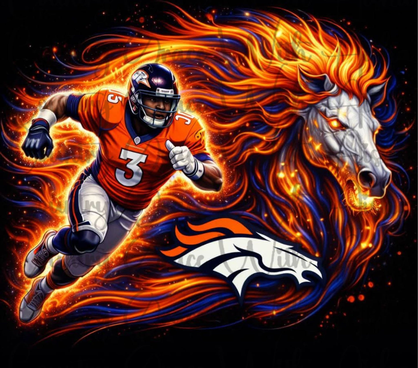 Denver Football 20oz Skinny Tumbler Sublimation Wrap