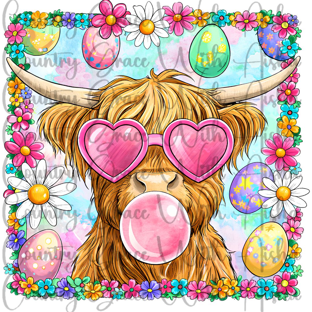 Easter Cow Ready to Press Sublimation Transfer