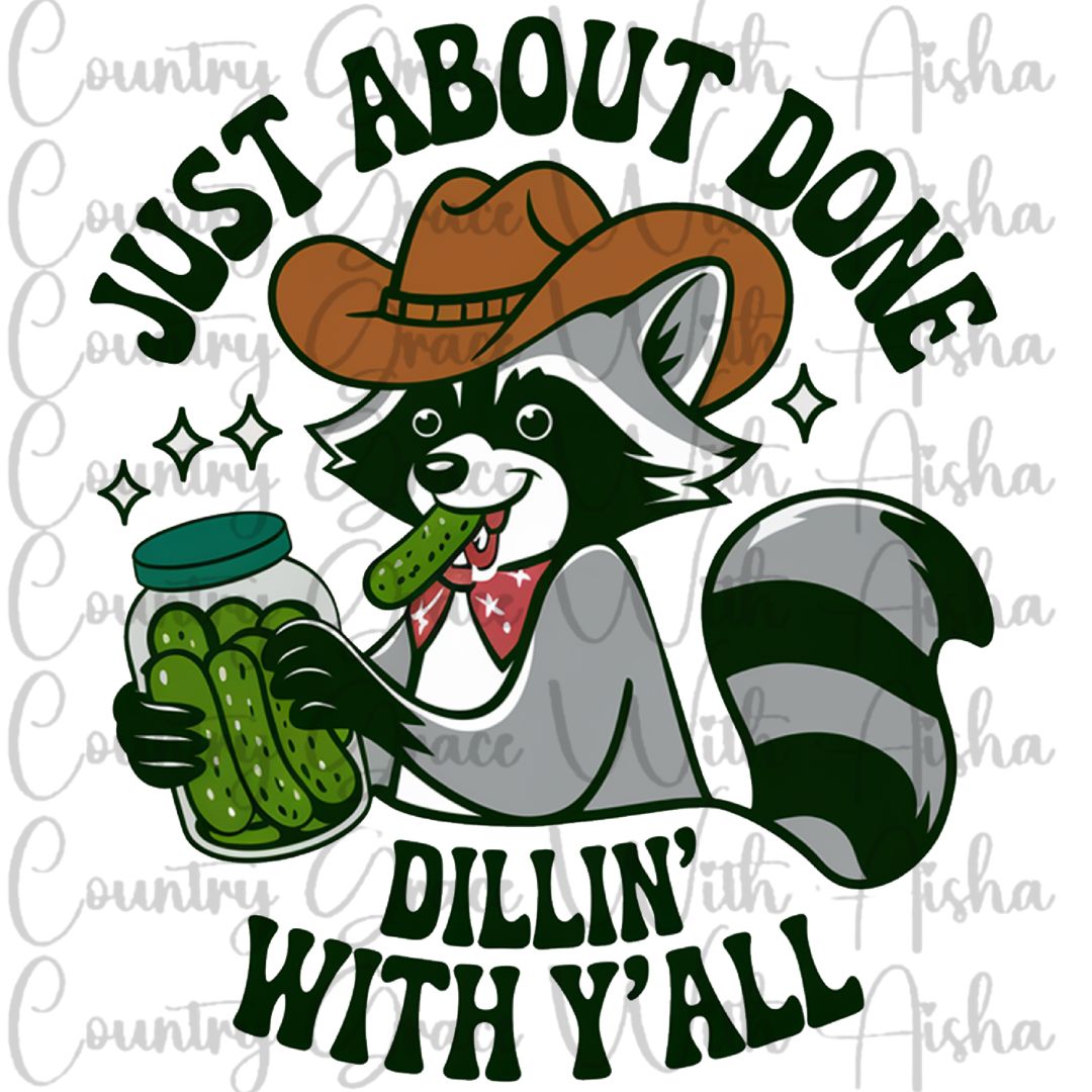 Pickle Raccoon Ready to Press Sublimation Transfer