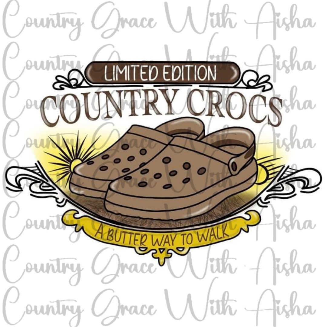 Country Crocs Ready to Press Sublimation Transfer