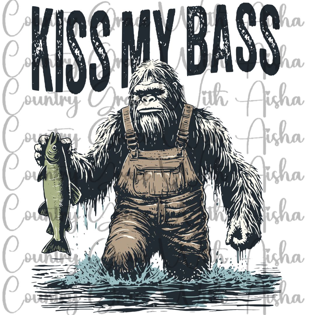 Big Foot Fishing Ready to Press Sublimation Transfer