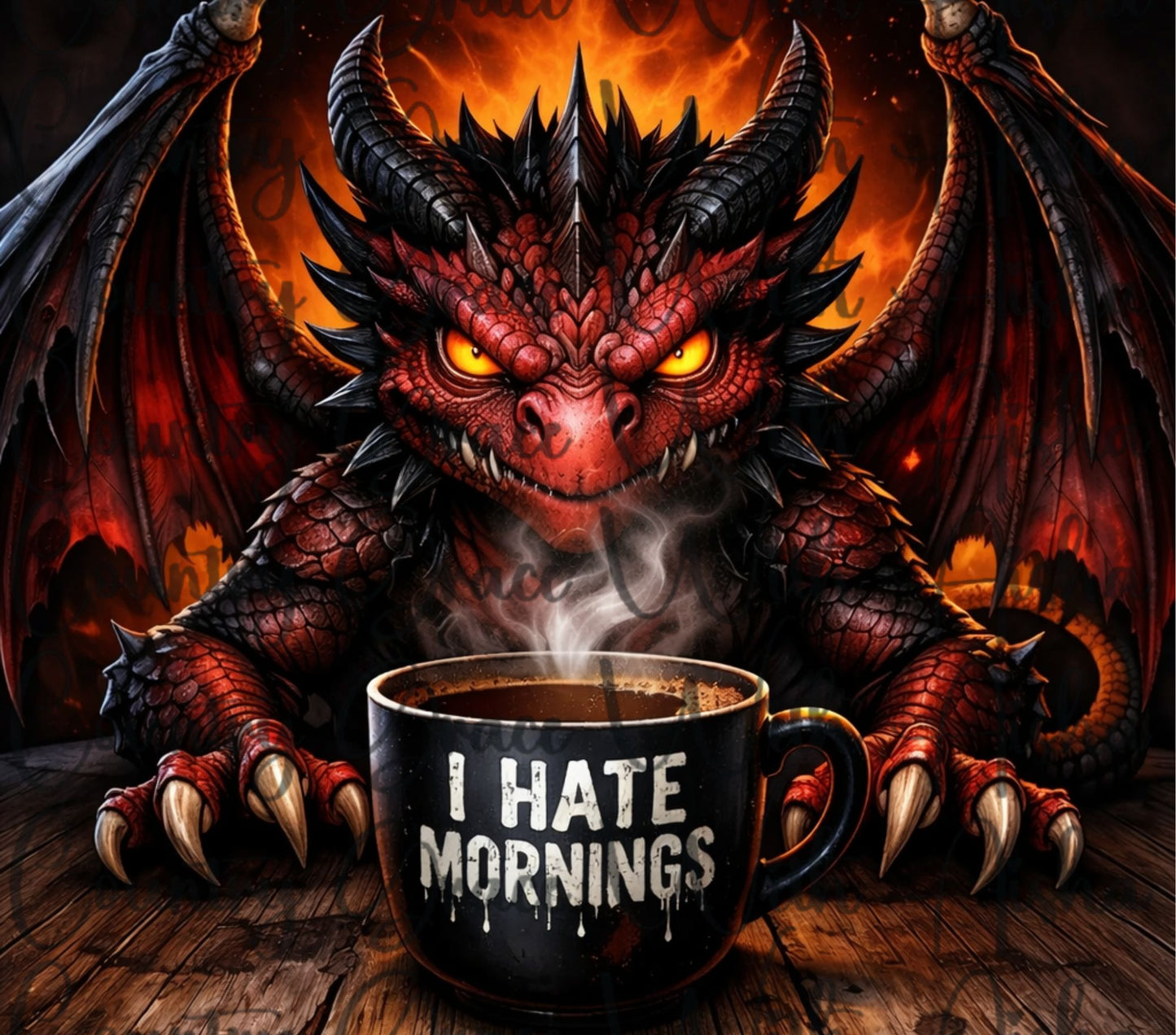 Dragon Coffee Funny 20oz Skinny Tumbler Sublimation Transfer Wrap
