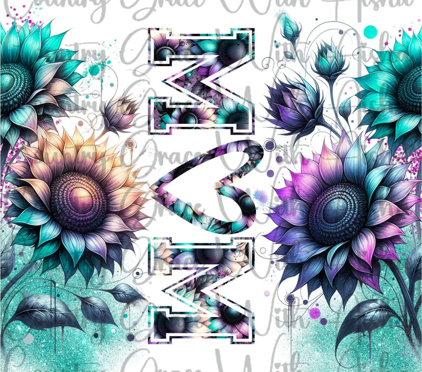 Mom Floral 20oz Skinny Tumbler Sublimation Transfer Wrap
