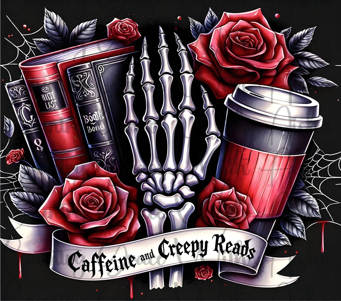 Caffeine Coffee 20oz Skinny Tumbler Sublimation Transfer Wrap