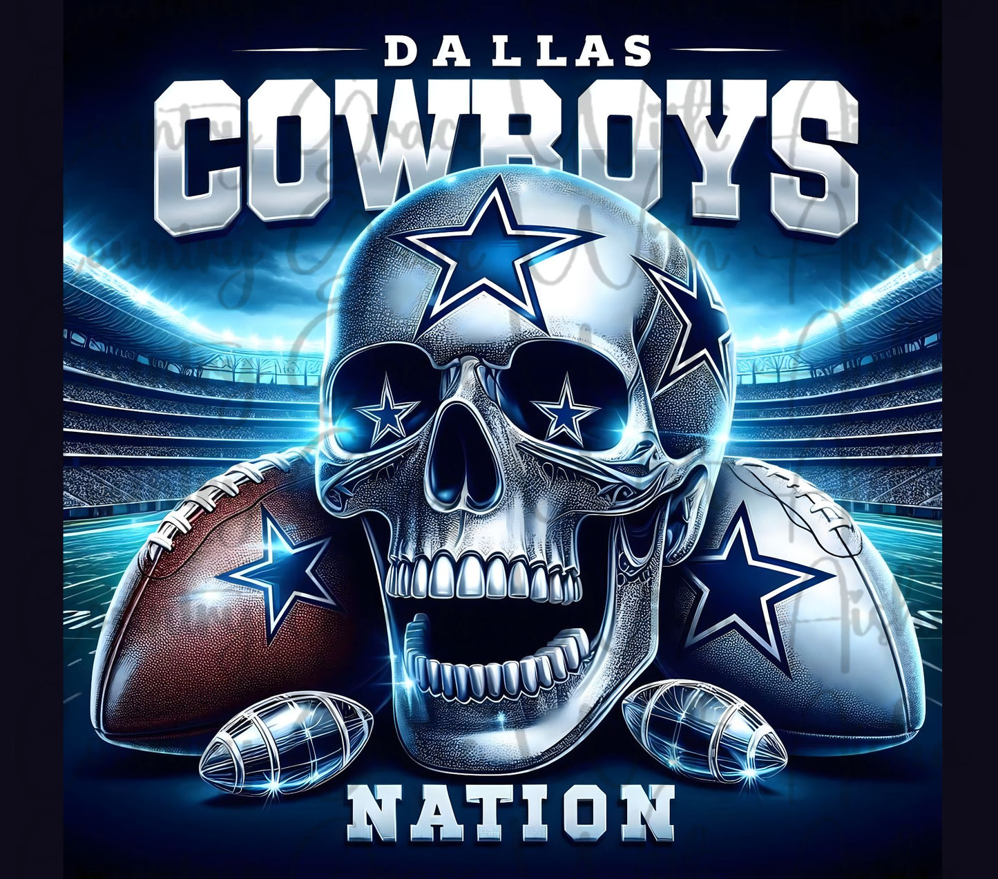 Cowboys Football 20oz Skinny Tumbler Sublimation Transfer Wrap