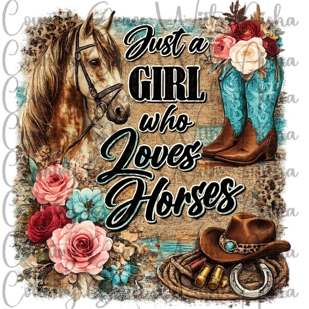 Loves Horses Ready to Press Sublimation Transfer