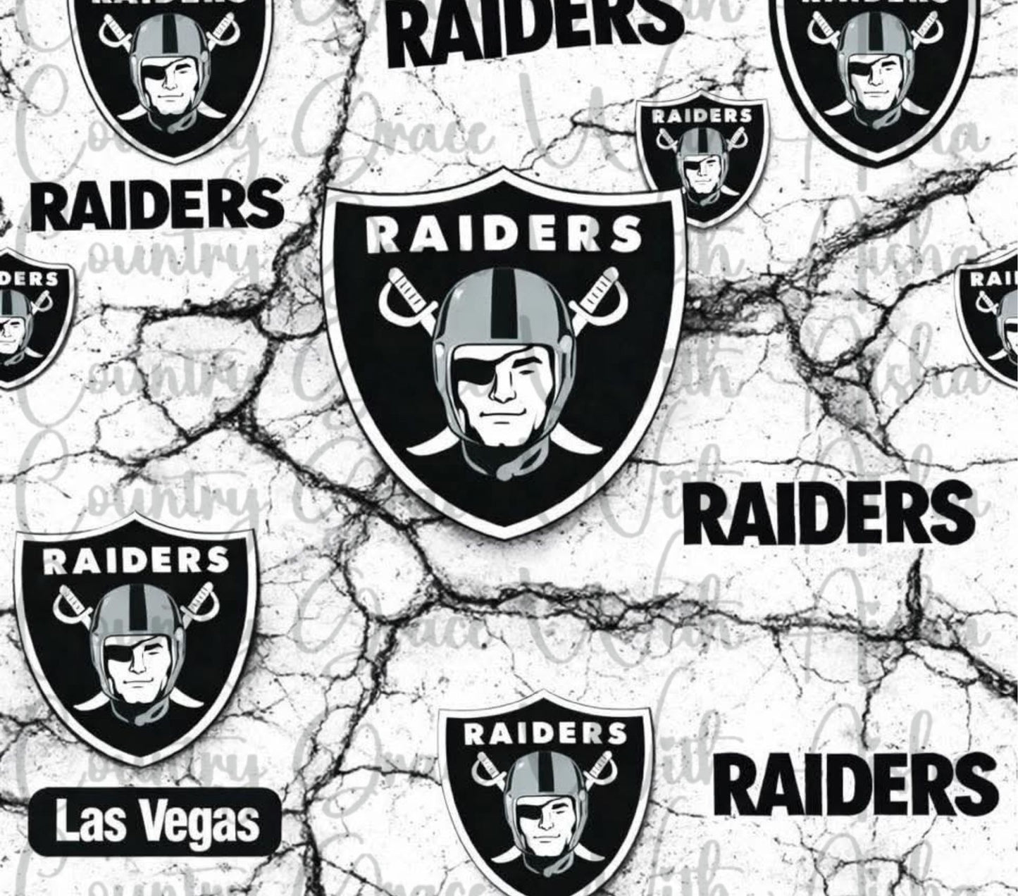 Raiders Football 20oz Skinny Tumbler Sublimation Transfer Wrap