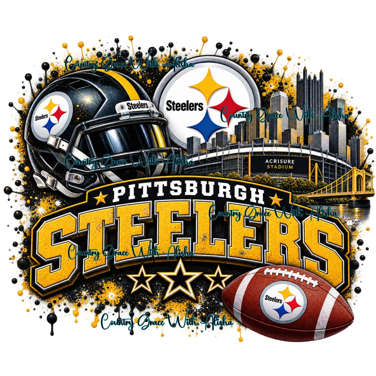 Sublimation Print Steelers Football Sports Ready to Press Paper Heat Transfer