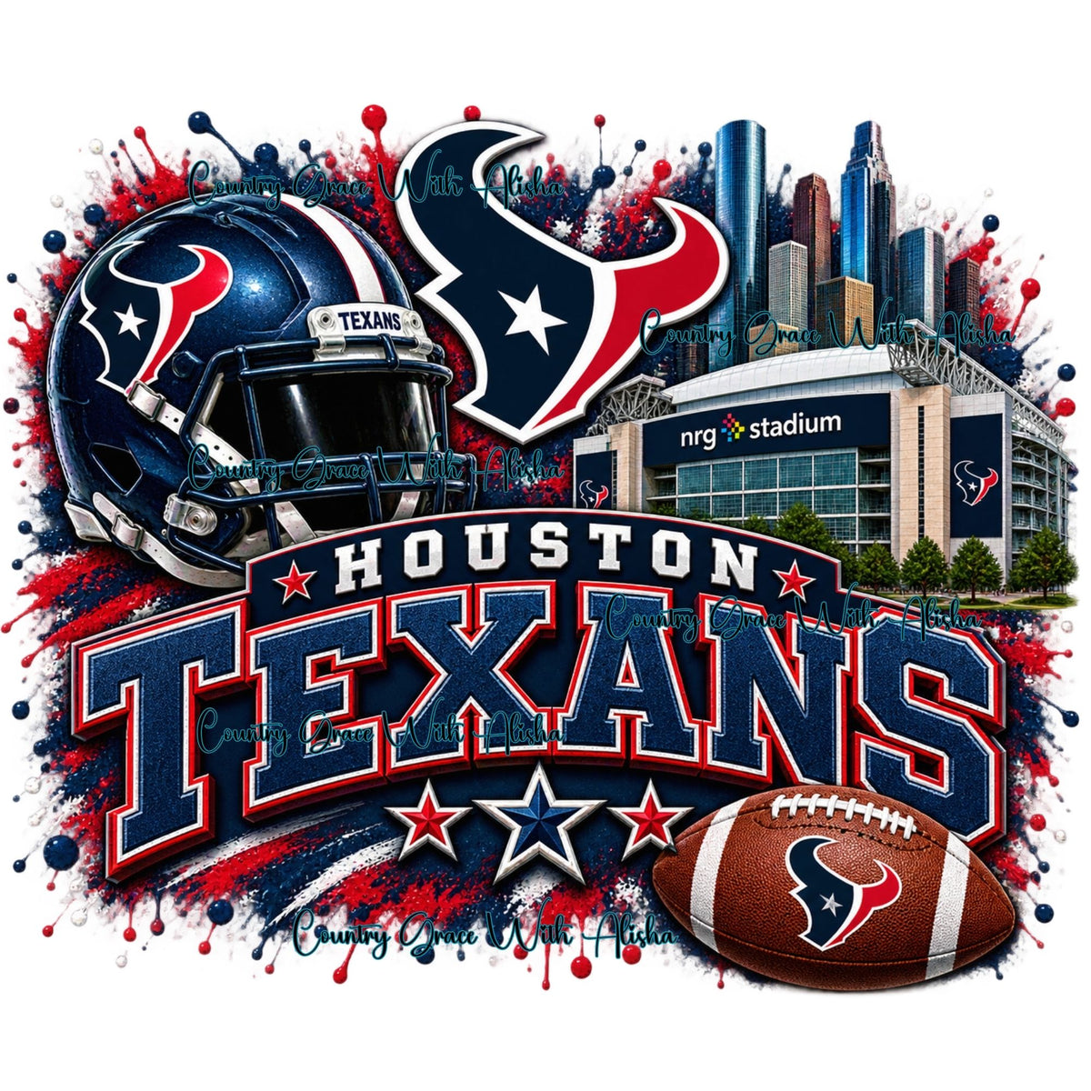 Sublimation Print Houston Texans Football Ready to Press Paper Heat Transfer