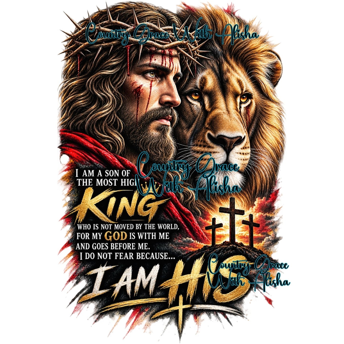 Son Of The Most High King Lion Ready to Press Sublimation Transfer