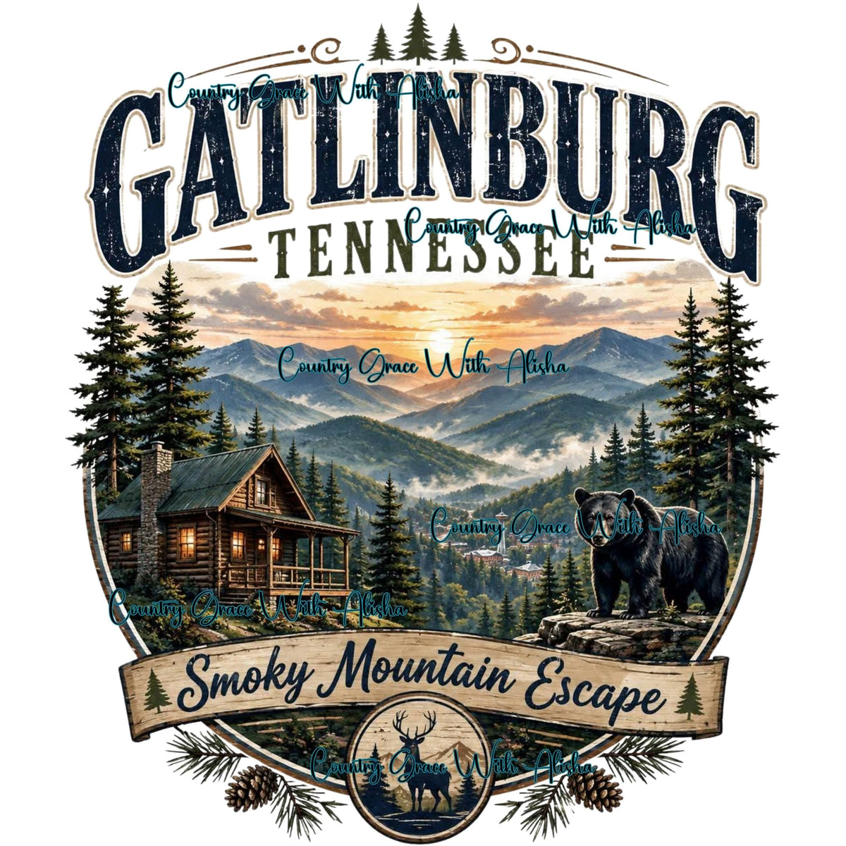Gatlinburg Tennessee Ready to Press Sublimation Transfer