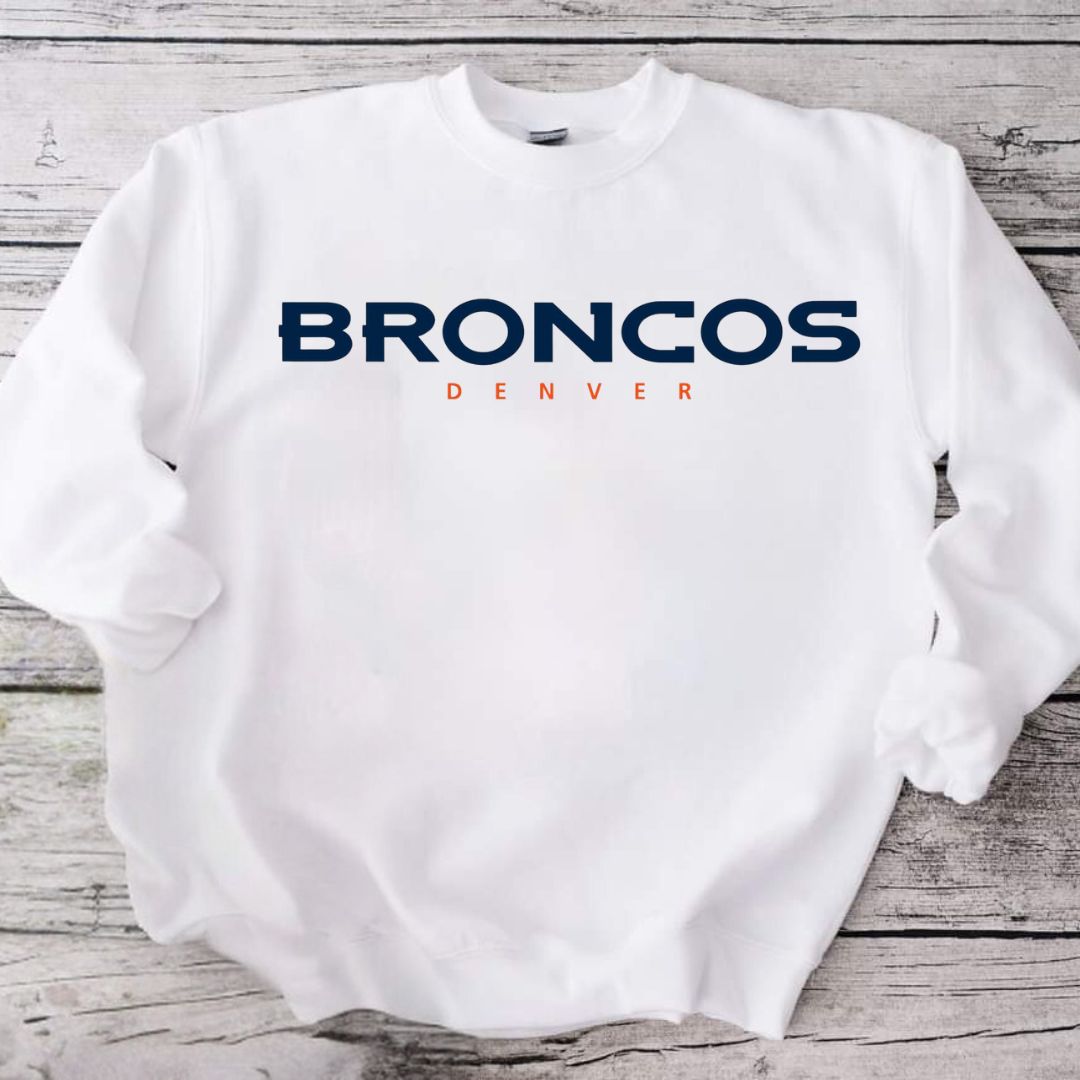 Broncos Football White Sweatshirt
