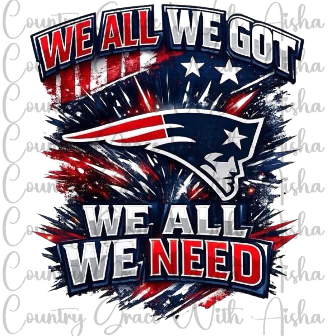 Patriots Football Ready to Press Sublimation Transfer