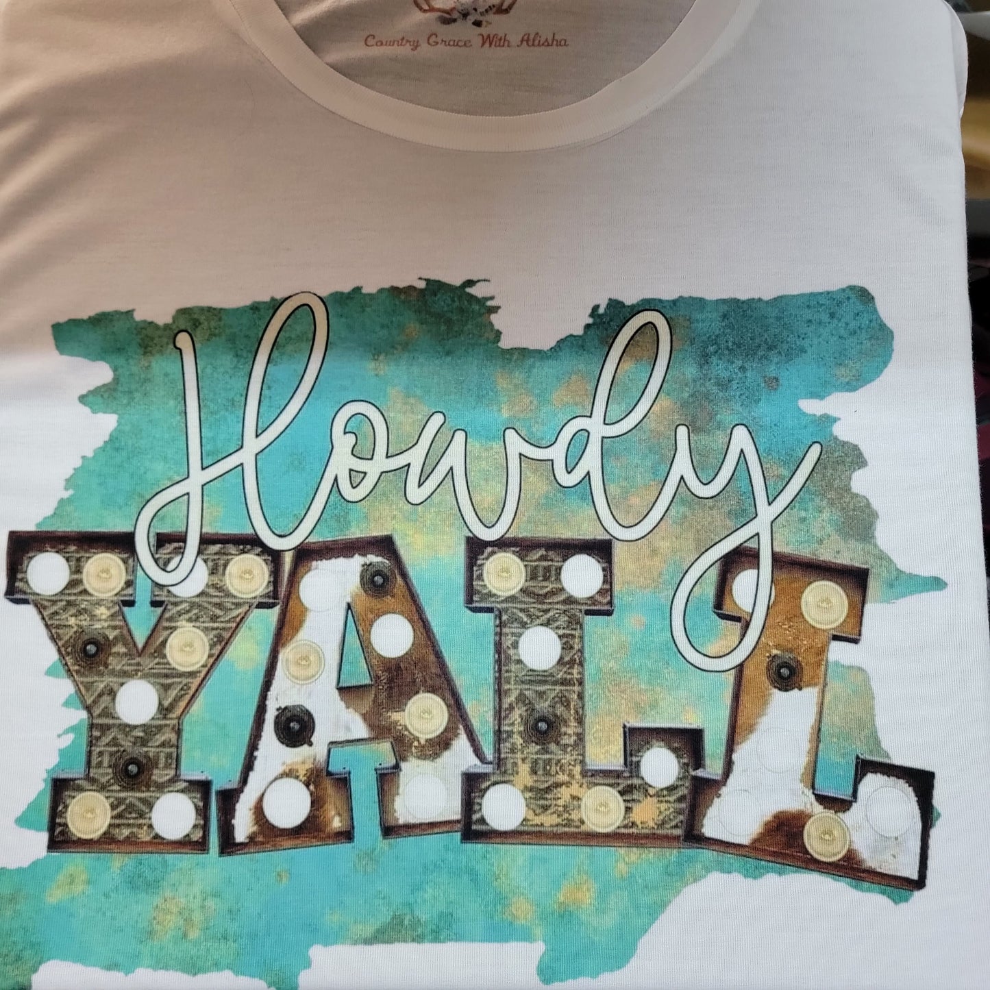 Howdy Yall White Short Sleeve Graphic Tee
