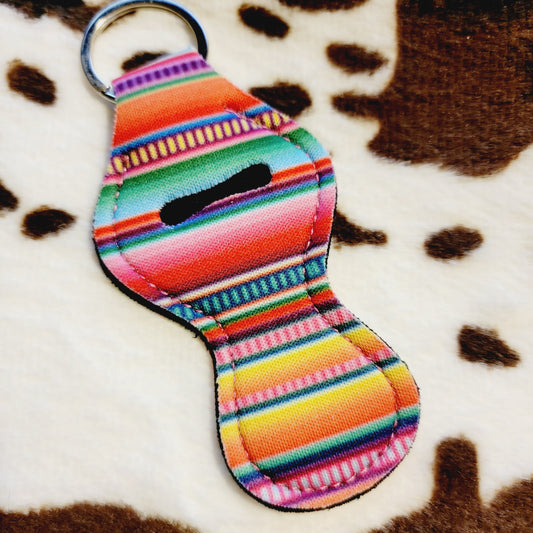 Serape Stripes Chapstick Holder Keychain