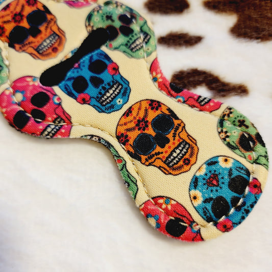 Sugar Skull Chapstick Holder Keychain