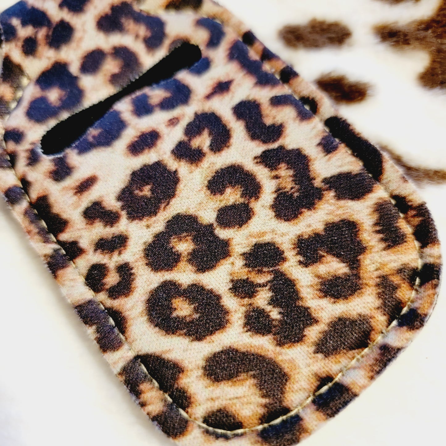Leopard Hand Sanitizer Holder Keychain