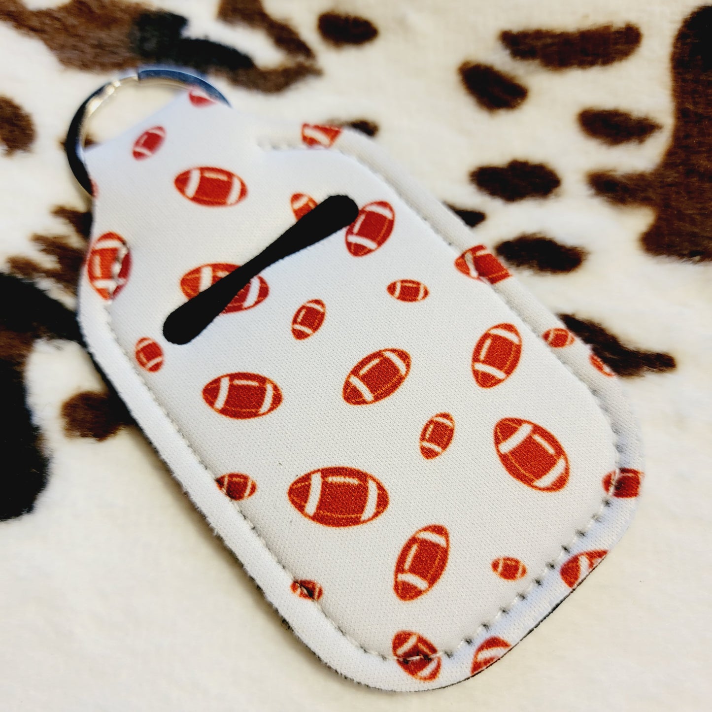 Football Hand Sanitizer Holder Keychain