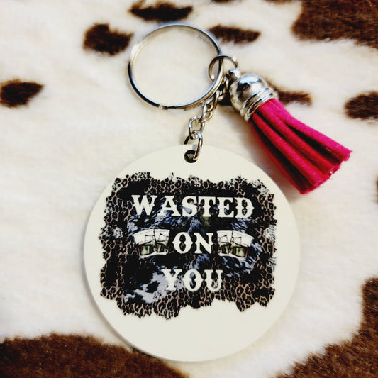 Wasted On You Tassel Keychain