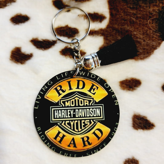 Harley Davidson Black Tassel Keychain