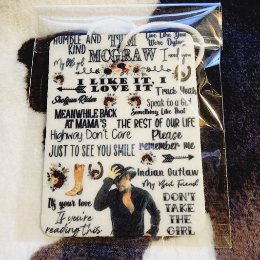 Tim Mcgraw Unscented Car Air Freshener