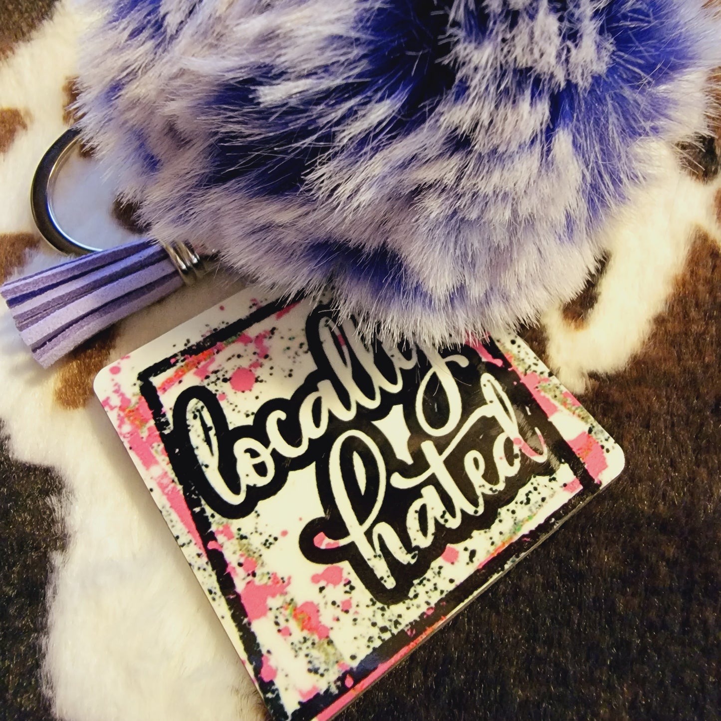 Locally Hated Pom Pom Keychain