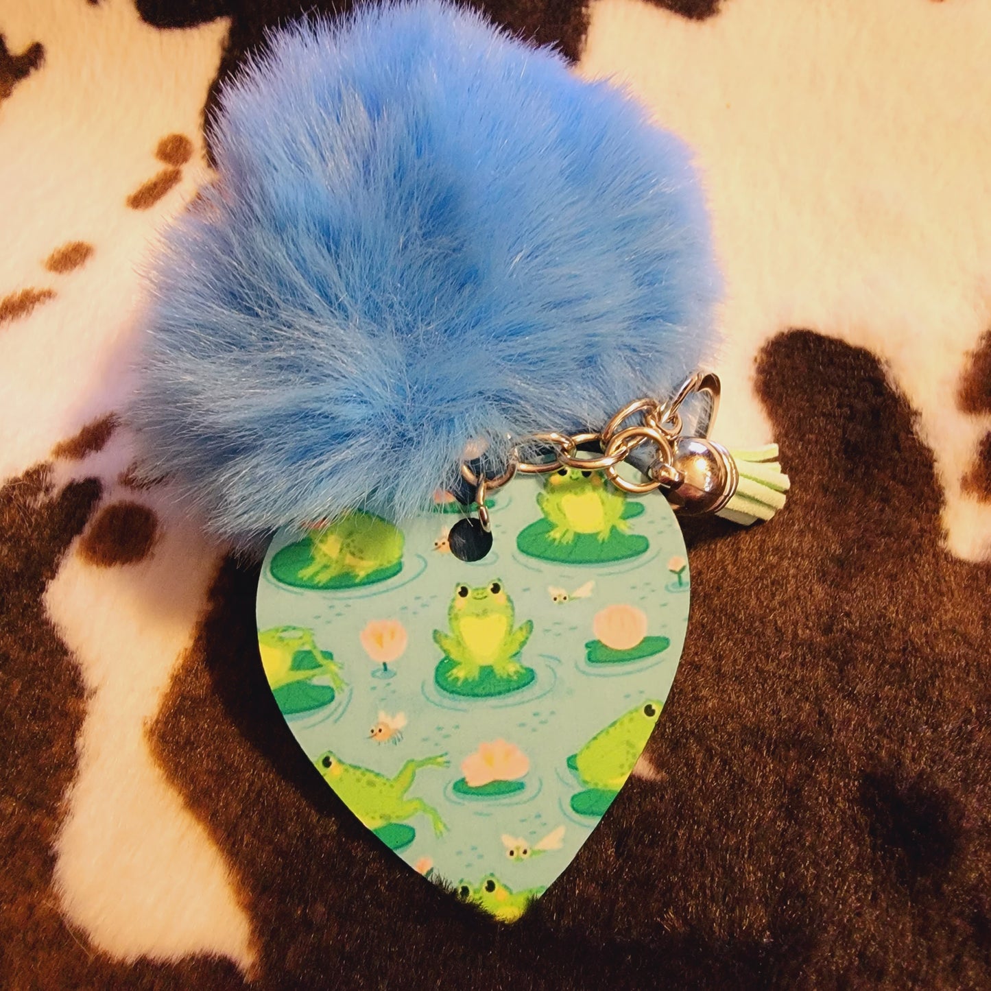 Frog Heart Pom Pom Keychain