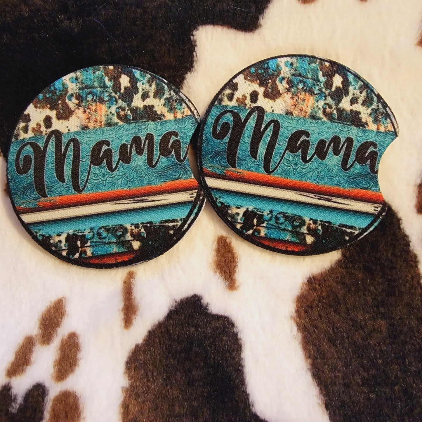 Mama Western Neoprene Car Coaster Set