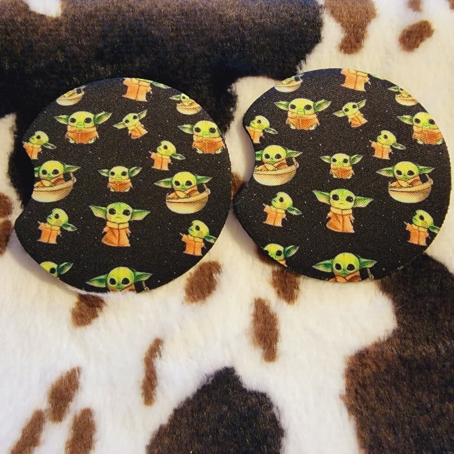 Baby Yoda Neoprene Car Coaster Set