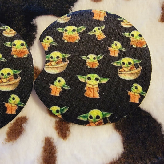 Baby Yoda Neoprene Car Coaster Set
