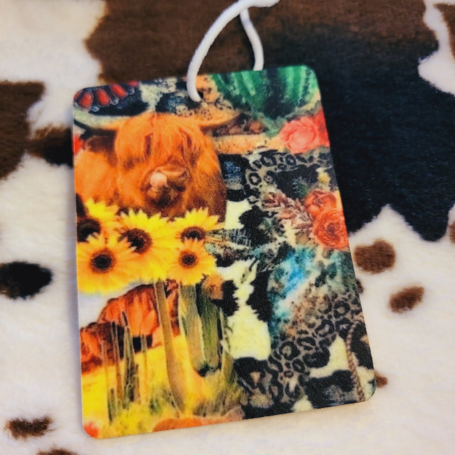 Highland Cow Collage Unscented Car Air Freshener