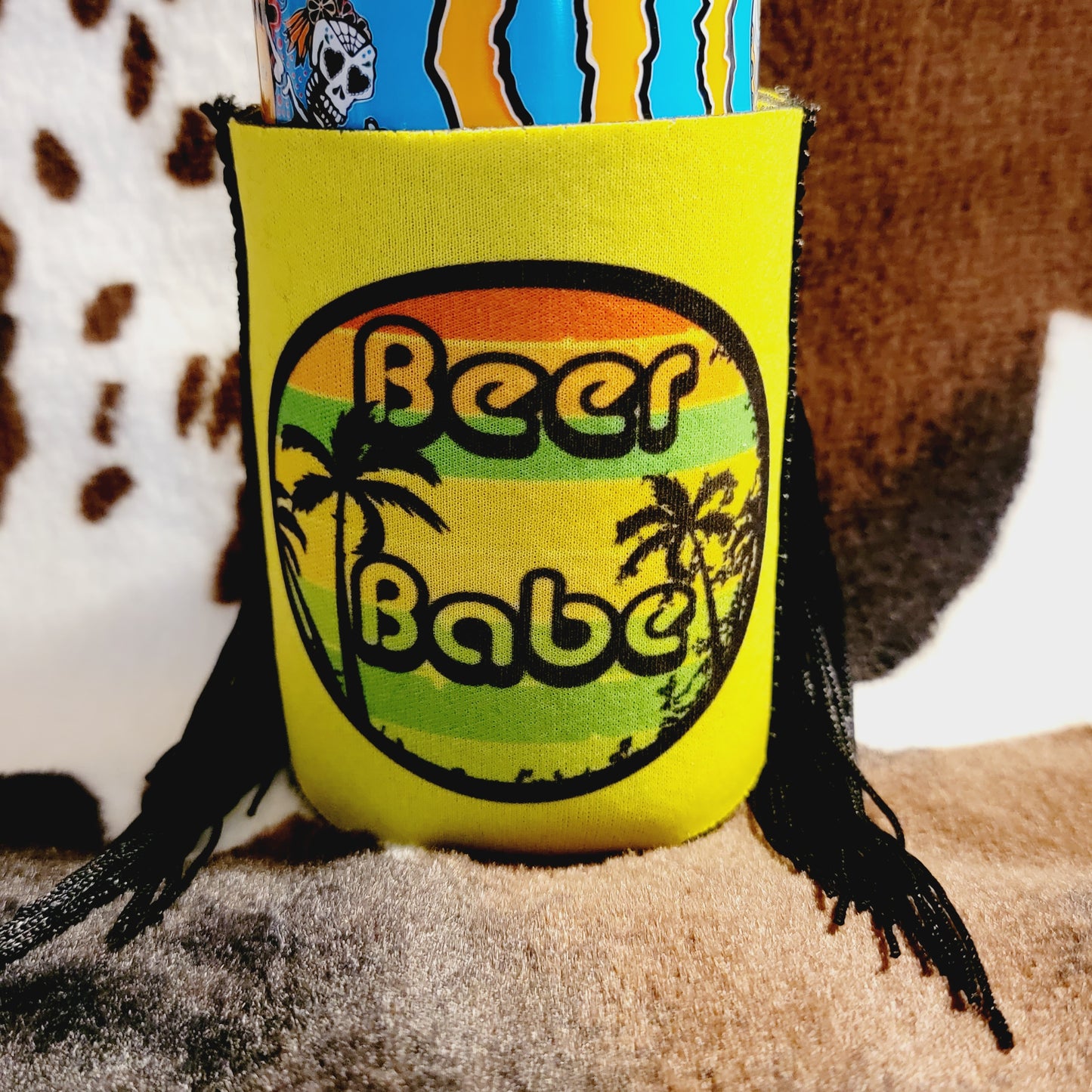 Fringe Beer Babe Can Cooler Koozie
