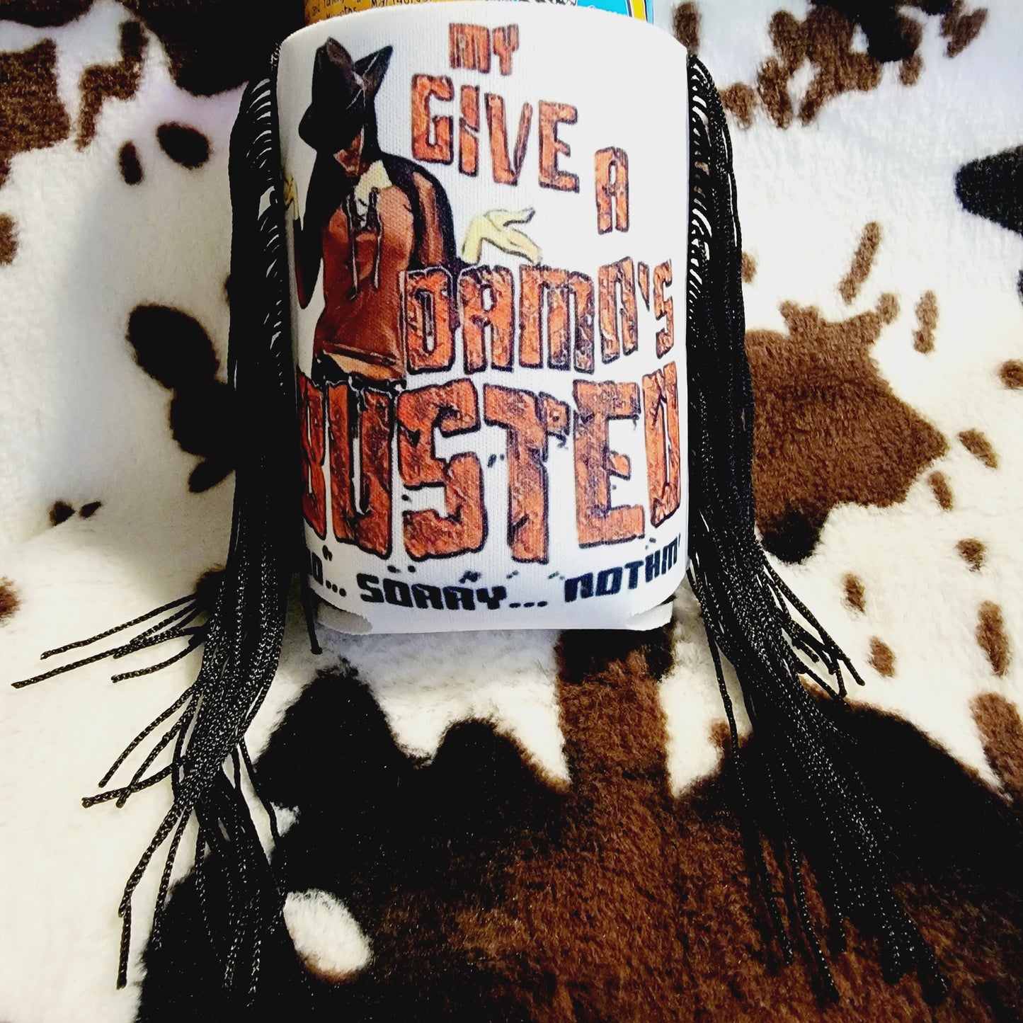 My Give A Damn Fringe Can Cooler Koozie