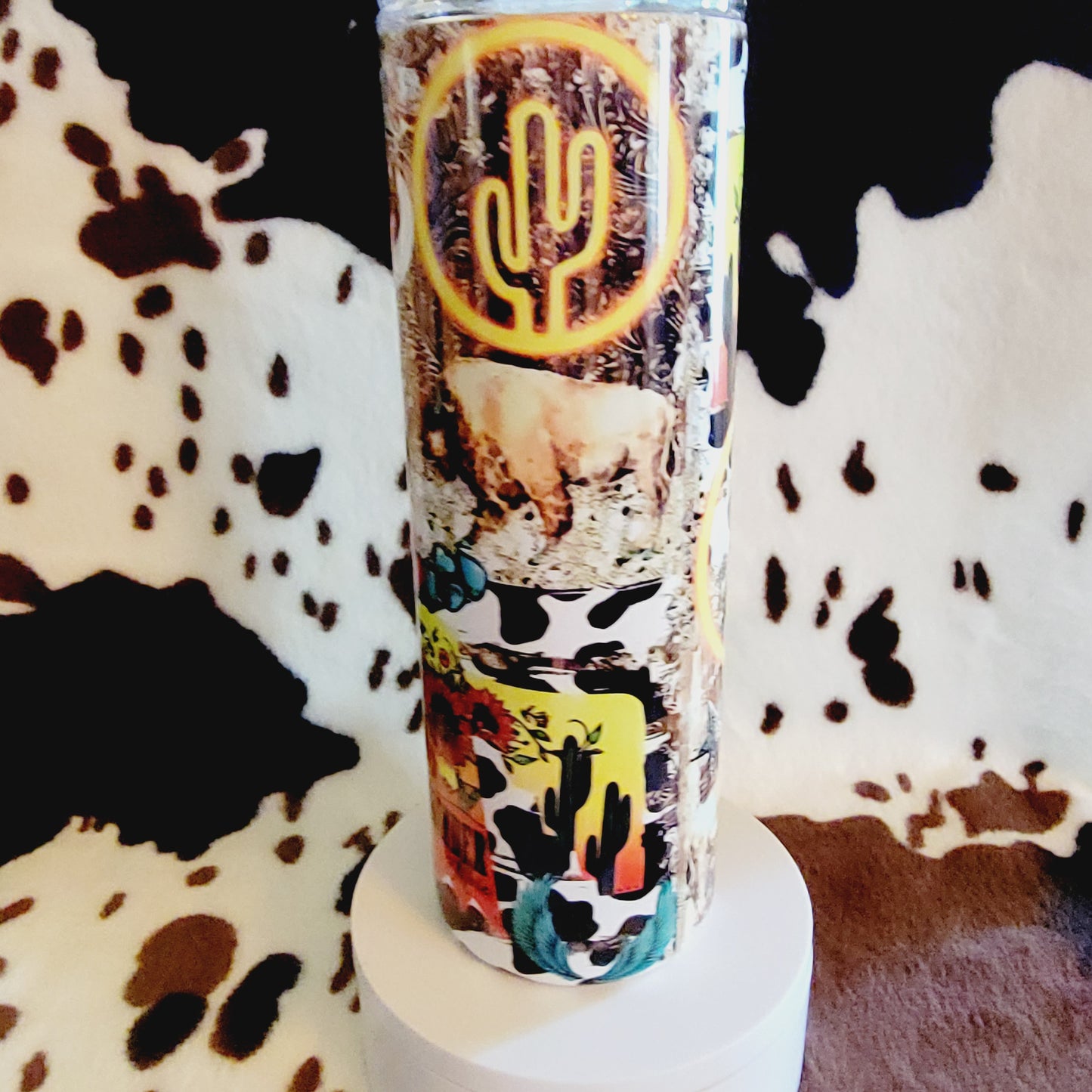 Western Collage Custom 20oz Skinny Tumbler