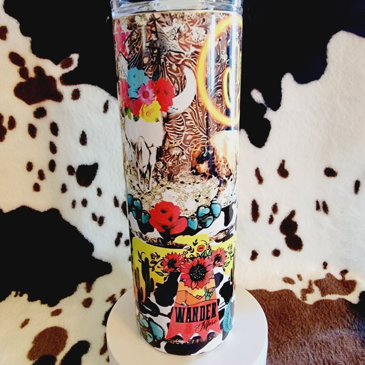 Western Collage Custom 20oz Skinny Tumbler