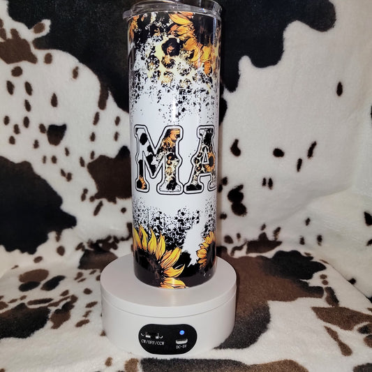 Mama Sunflower Custom 20oz Skinny Tumbler