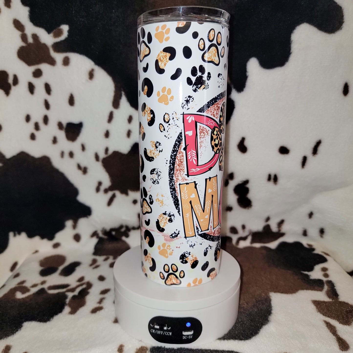 Dog Mom Animal Print Custom 20oz Skinny Tumbler