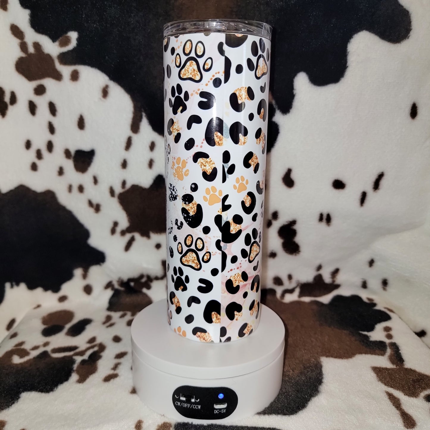 Dog Mom Animal Print Custom 20oz Skinny Tumbler