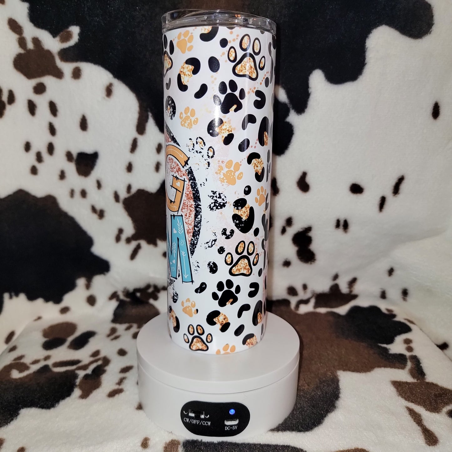 Dog Mom Animal Print Custom 20oz Skinny Tumbler