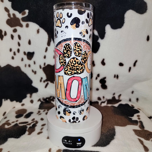Dog Mom Animal Print Custom 20oz Skinny Tumbler