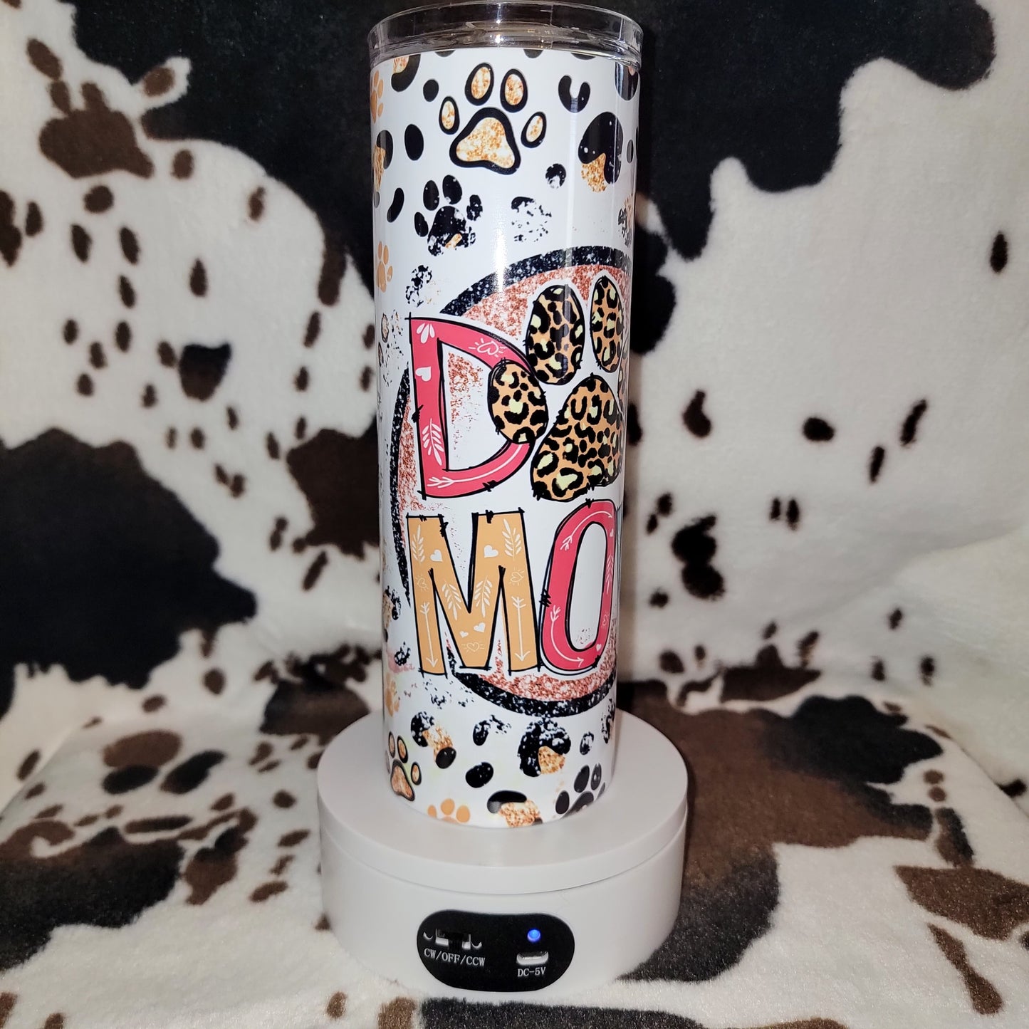 Dog Mom Animal Print Custom 20oz Skinny Tumbler